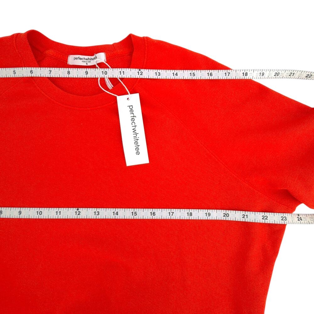PERFECTWHITETEE Alexi French Terry Sweatshirt in Tomato S - Picture 9 of 11